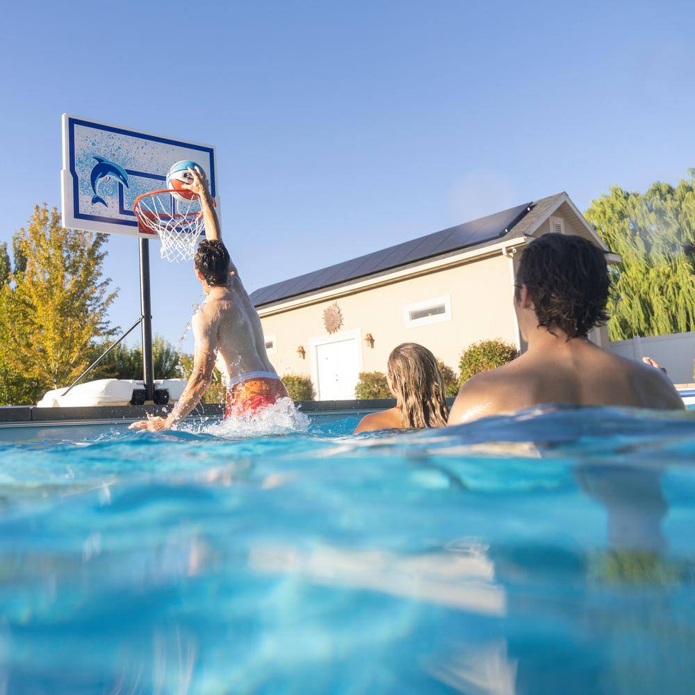 Lifetime Basketball 44 in. Impact Poolside Portable in White and Blue 91213