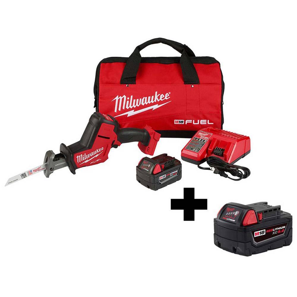 Milwaukee M18 FUEL 18V Lithium-Ion Brushless Cordless HACKZALL Reciprocating Saw Kit W/ M18 5.0Ah Battery 2719-21-48-11-1850