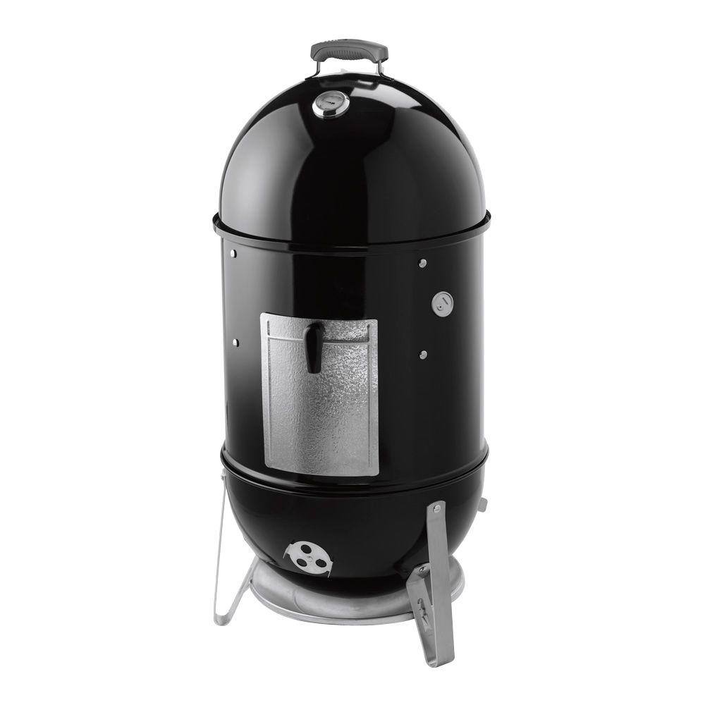 Weber 18 in. Smokey Mountain Charcoal Cooker Smoker in Black with Cover and Built-In Thermometer 721001