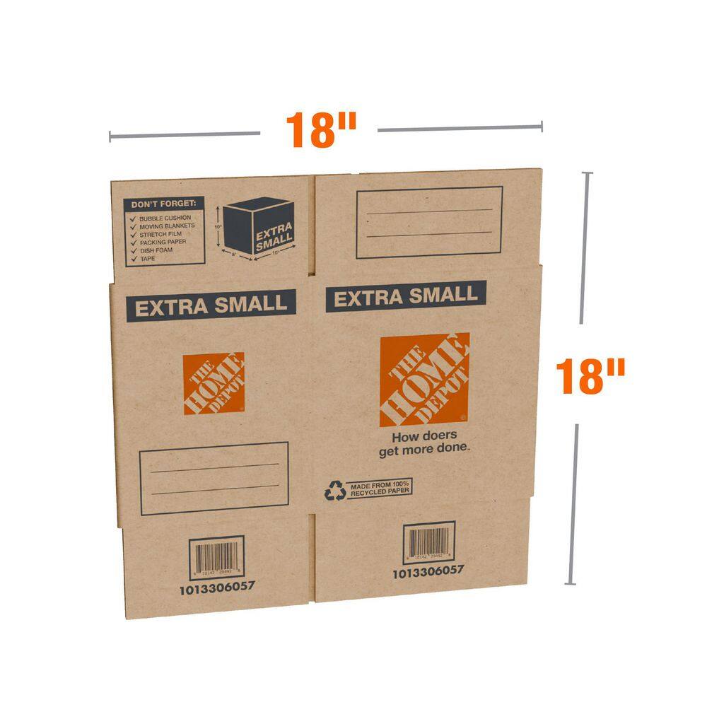 The Home Depot 10 in. L x 8 in. W x 10 in. D Extra Small Moving Box (560-Pack) XSB560