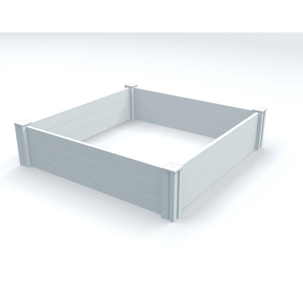 VITA Classic 48"L x 48"W x 11"H Vinyl Raised Garden Bed, White, VT17108 VT17108