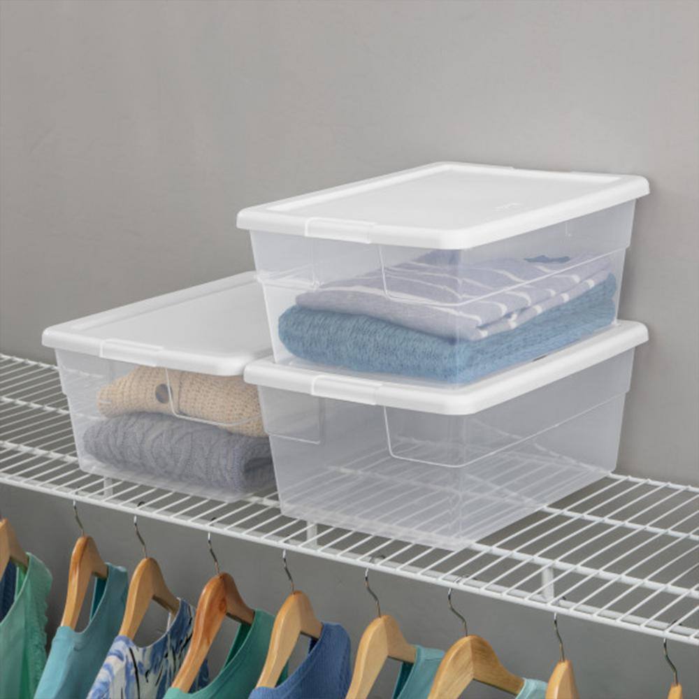 Sterilite 16 Quart Clear Stacking Storage Container Tub, 36 Pack 16448012 36 x 16448012