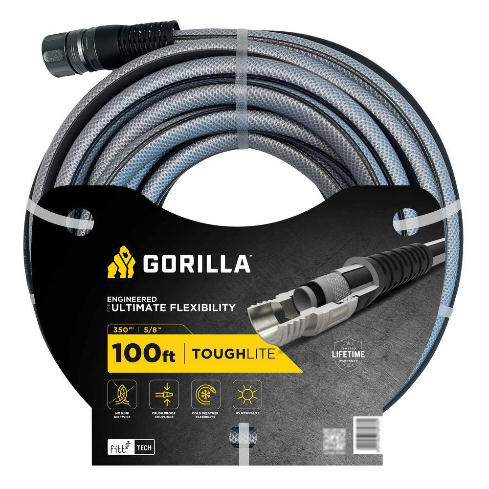 Gorilla ToughLite 5/8 in. x 100 ft. Heavy Duty Garden Hose HYB55800