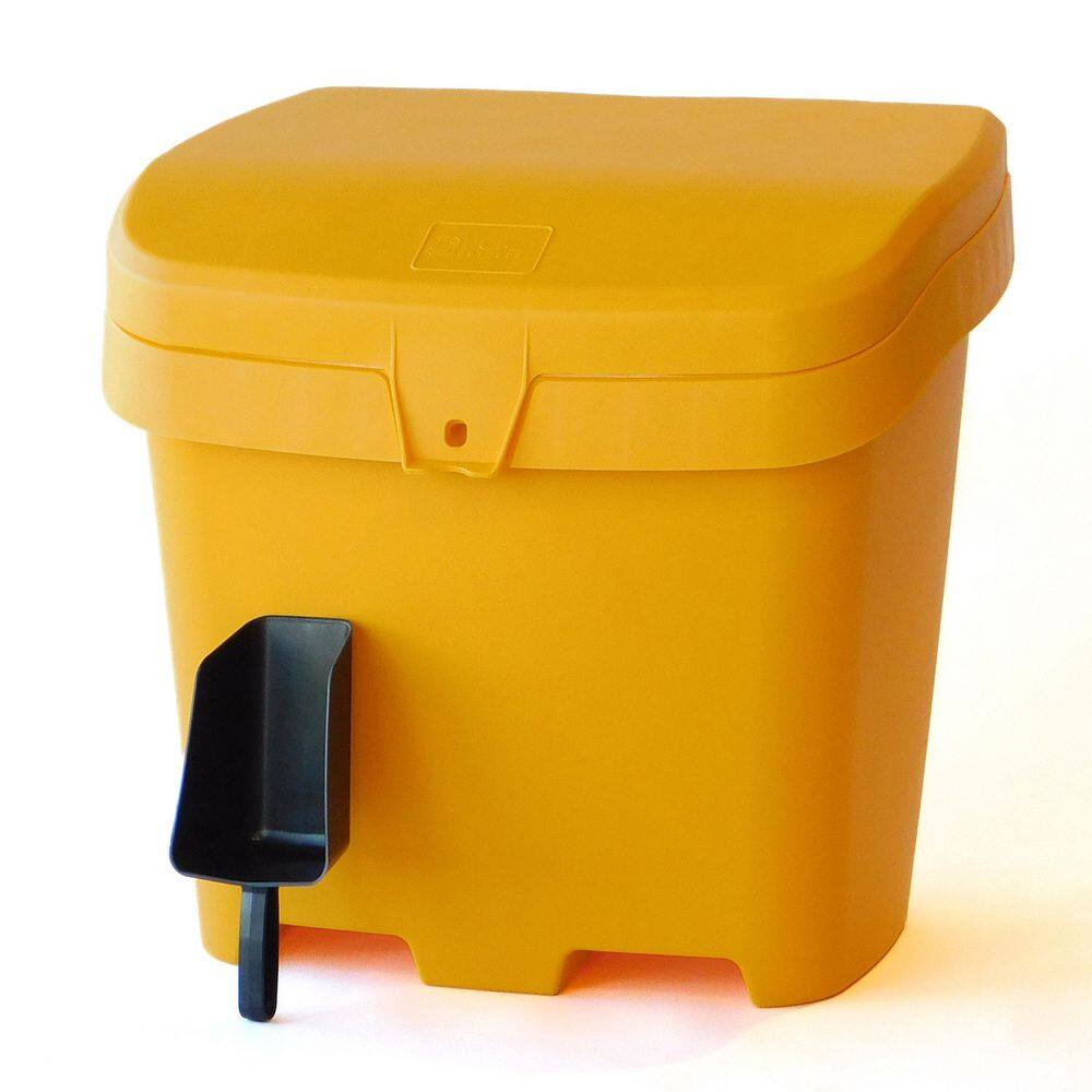 FCMP Outdoor 4.2 cu. ft. Outdoor Salt, Sand and Storage Bin with Scoop in Yellow SB4000INJ-YEL