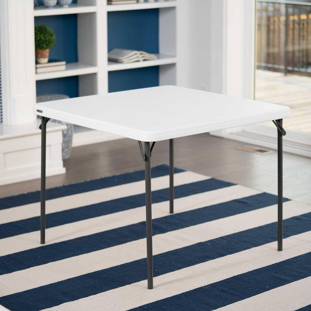 Lifetime 37 in. Commercial White Granite Square Resin Table 80783