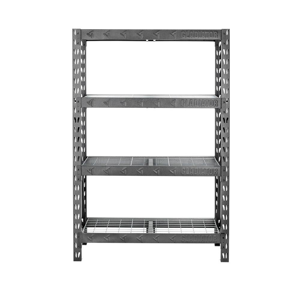 Gladiator 4-Tier Welded Steel Garage Storage Shelving Unit (48 in. W x 72 in. H x 18 in. D) GARS484TEG
