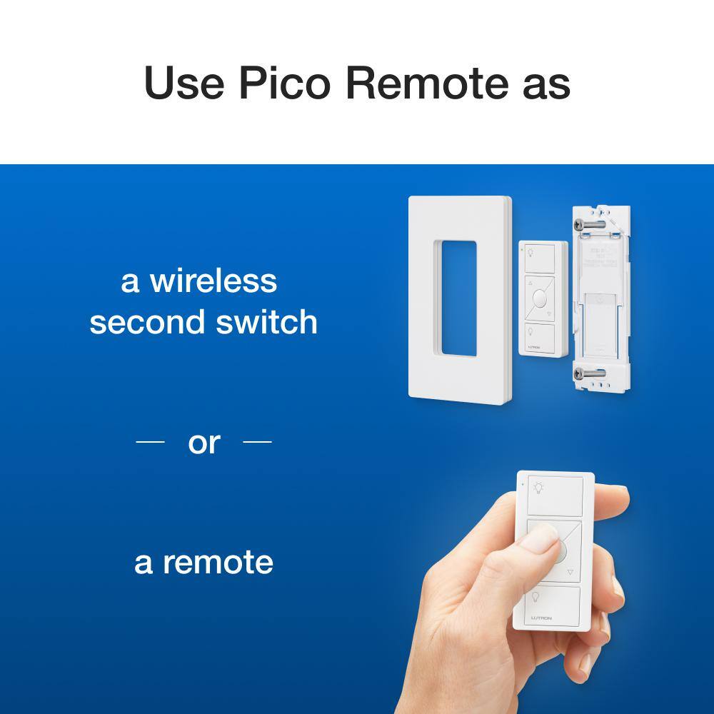 Lutron Diva Smart Dimmer Multi-Room Kit for Caseta Smart Lighting, with Smart Hub + Pico Remote, 150-Watt LED (DVRF-BDG-3D) DVRF-BDG-3D-HD