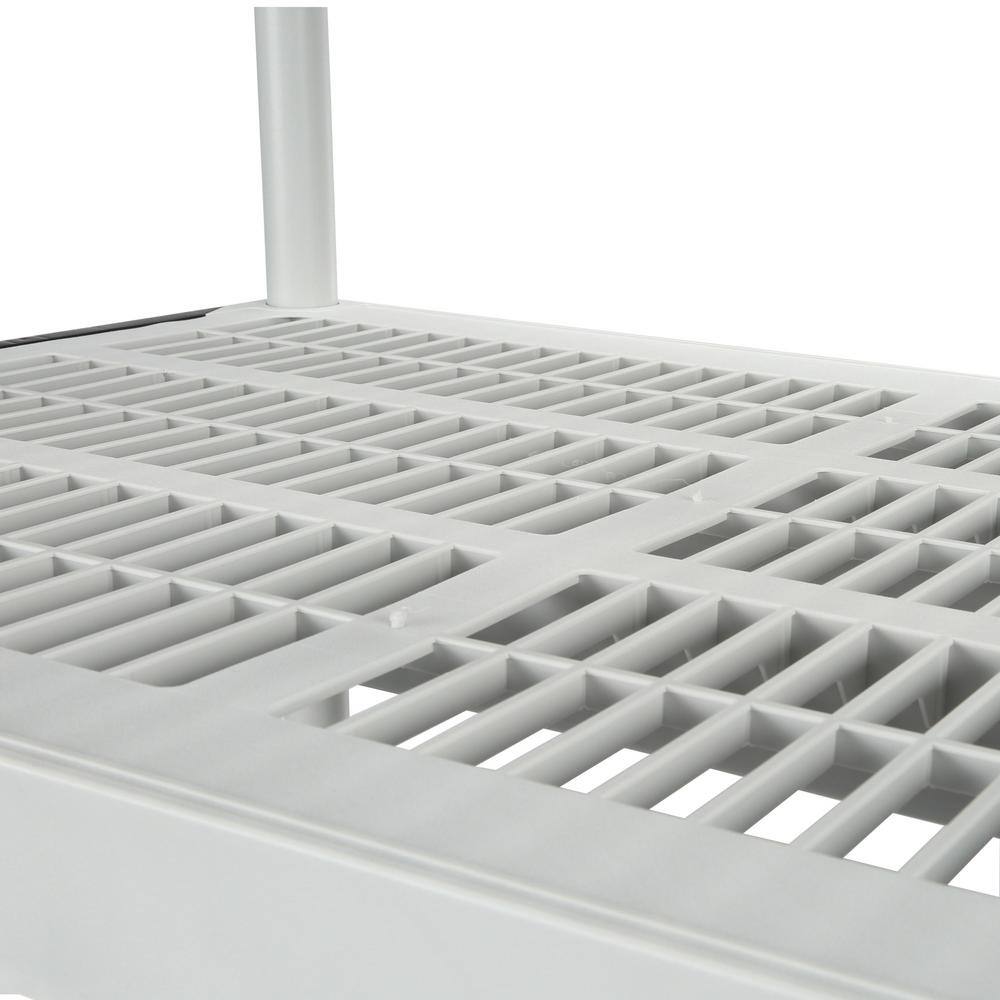 HDX 5-Tier Easy Assembly Multi-purpose Plastic Garage Storage Shelving Unit in Gray (36 in. W x 72 in. H x 24 in. D) 128974