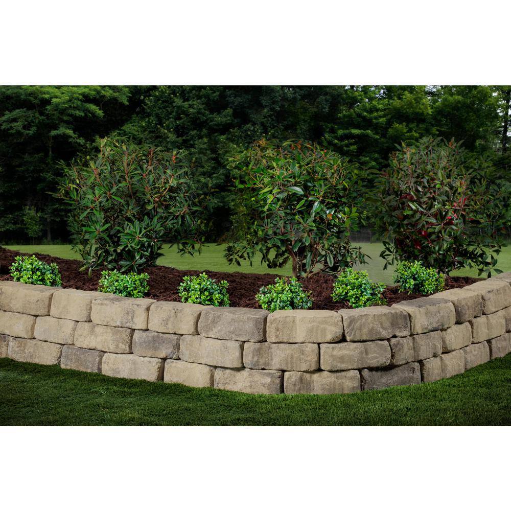 Oldcastle Mini Beltis 3 in. H x 8 in. W x 4 in. D Tan Charcoal Concrete Retaining Wall Block Pallet (378-Piece/Pallet) 16253061