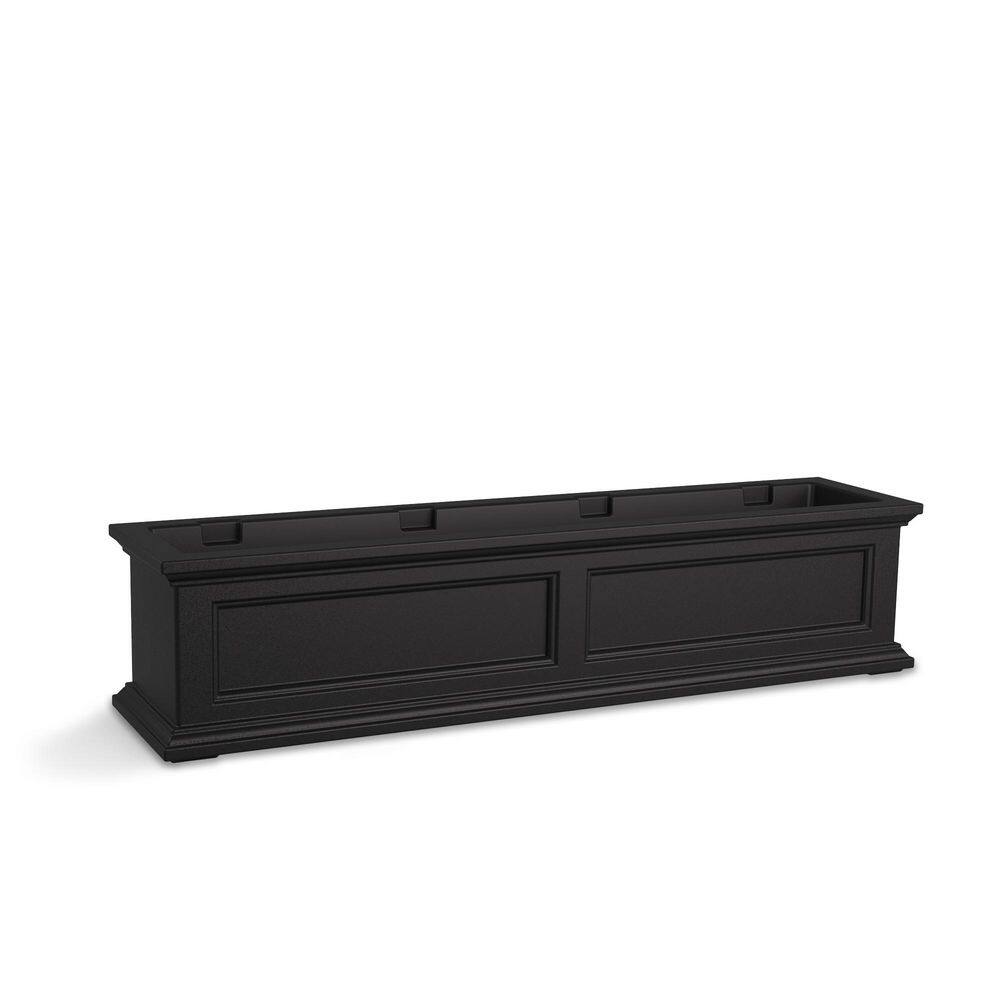 Mayne Fairfield 48 in. x 11 in. Self-Watering Black Polyethylene Window Box 5823B