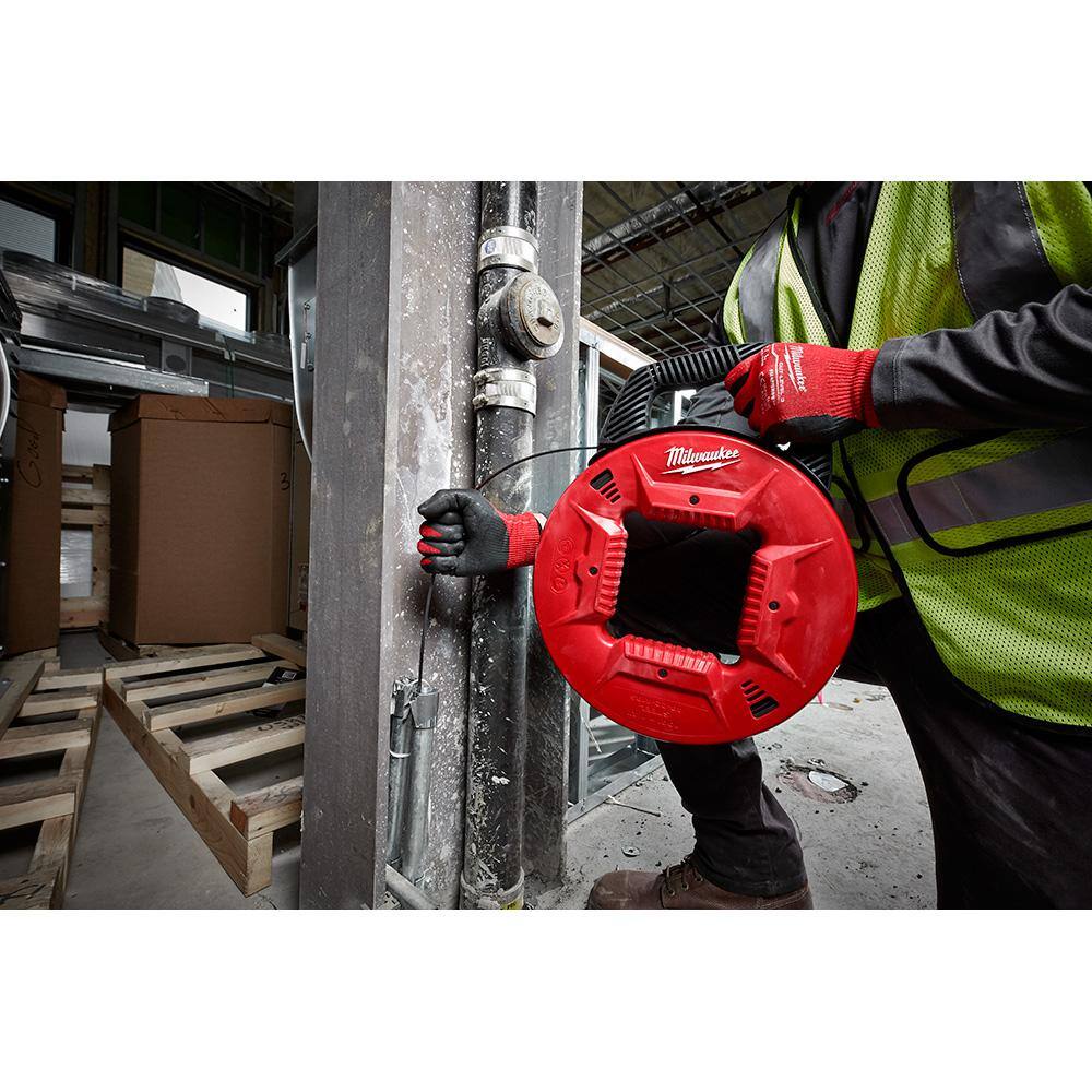 Milwaukee 1/4 in. x 100 ft. Steel Fish Tape with Rasping Jab Saw 48-22-4185-48-22-0104