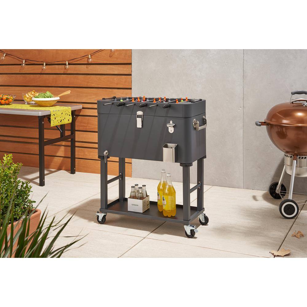 TRINITY 80 qt Detachable Tub Foosball Cooler w/ Cover Gray TXKPGR-0809