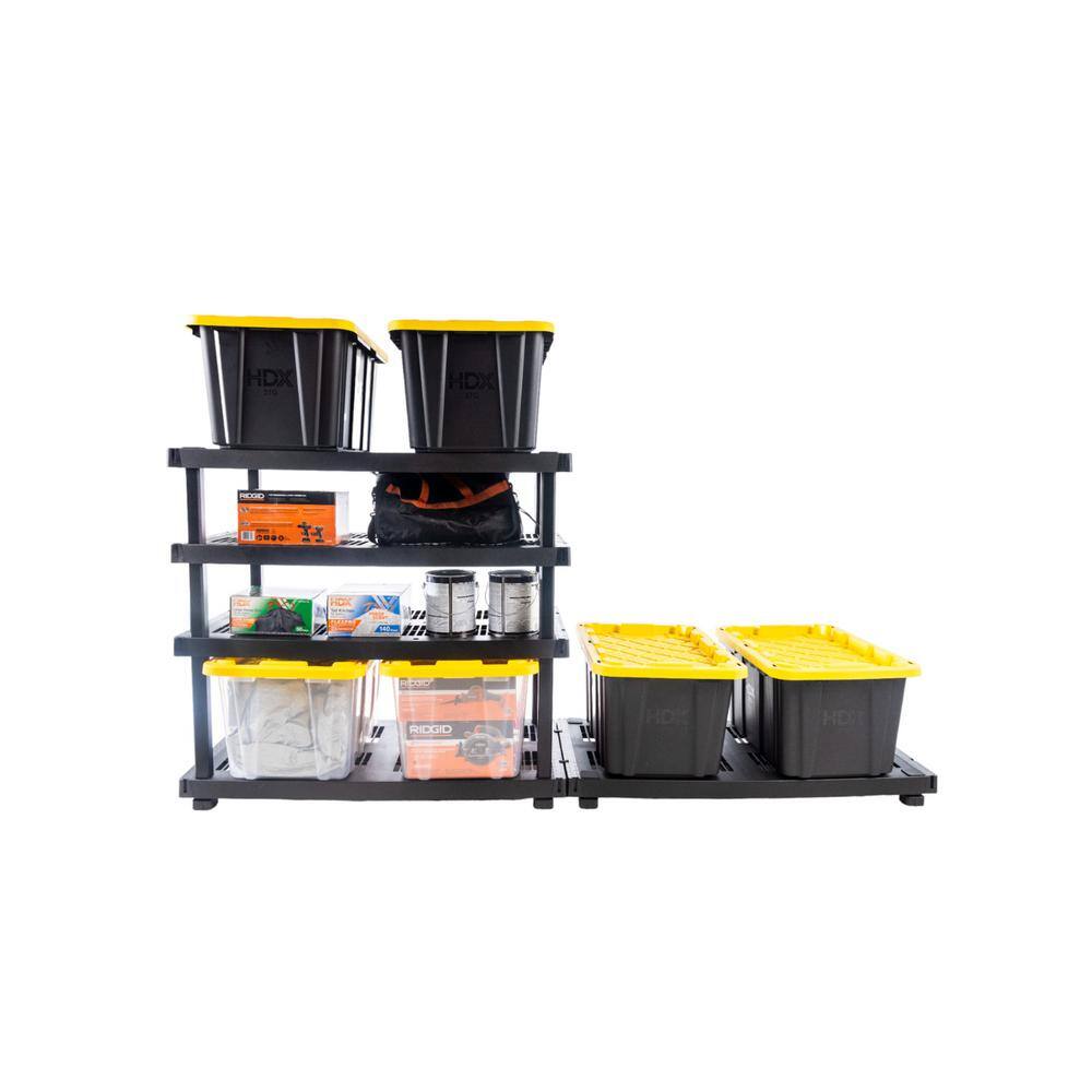 HDX 5 Tier Plastic Adjustable Garage Storage Shelving Unit in Black (48 in. W x 75 in. H x 24 in. D) 999-9324BB5