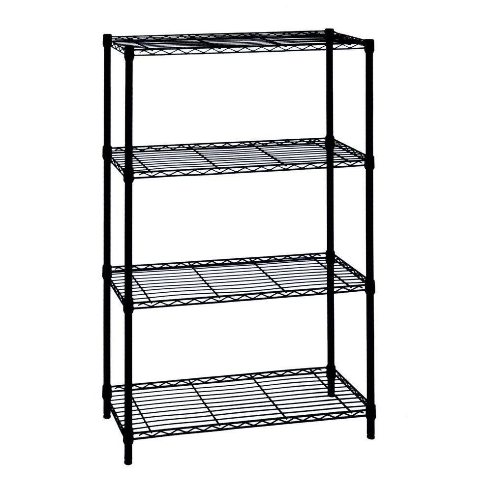 HDX 4-Tier Steel Wire Shelving Unit in Black (36 in. W x 54 in. H x 14 in. D) 21436BPS