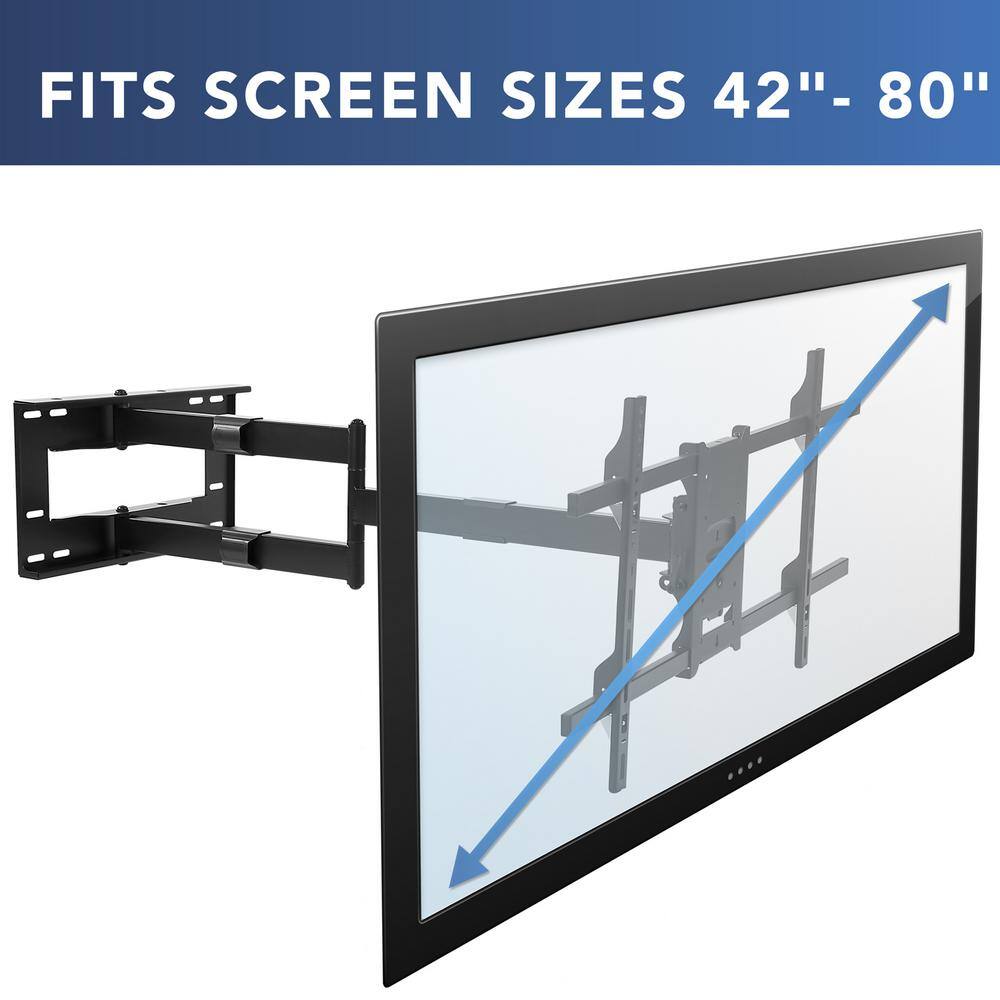 mount-it! Full Motion TV Wall Mount with Extra Long Extension for 42 in. to 80 in. Screen Sizes MI-372