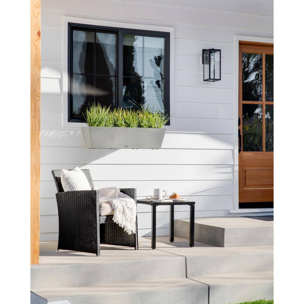 Veradek Pure Medium Gray Plastic Rectangular Railing Planter Box with Drainage Holes (36 in. L x 10 in. W x 11 in. H) WBRLV36C