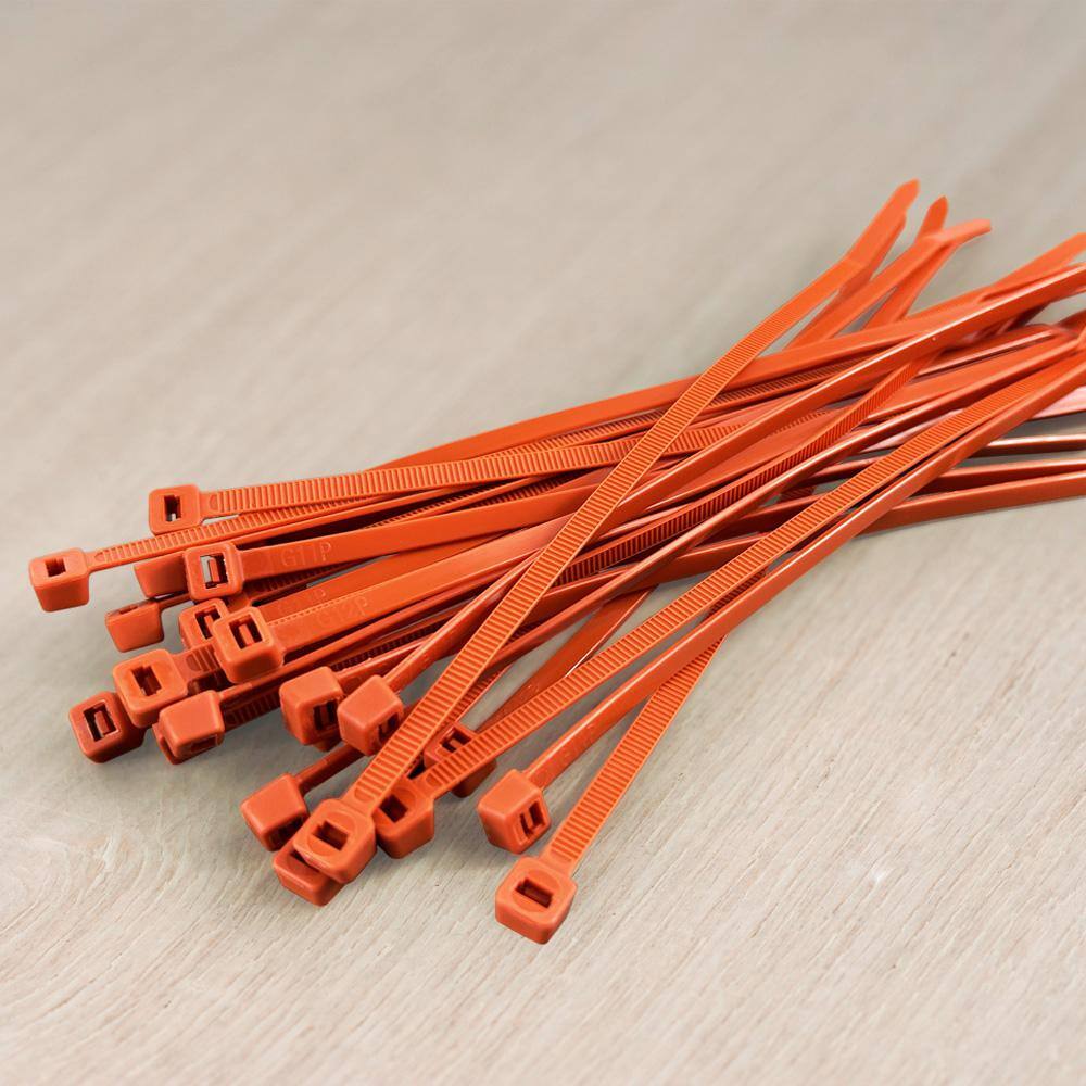 11 in. Standard 50 lbs. Tensile Strength UL 21S Rated Cable Zip Ties 1000-Pack (Orange) GT-11STOR1000