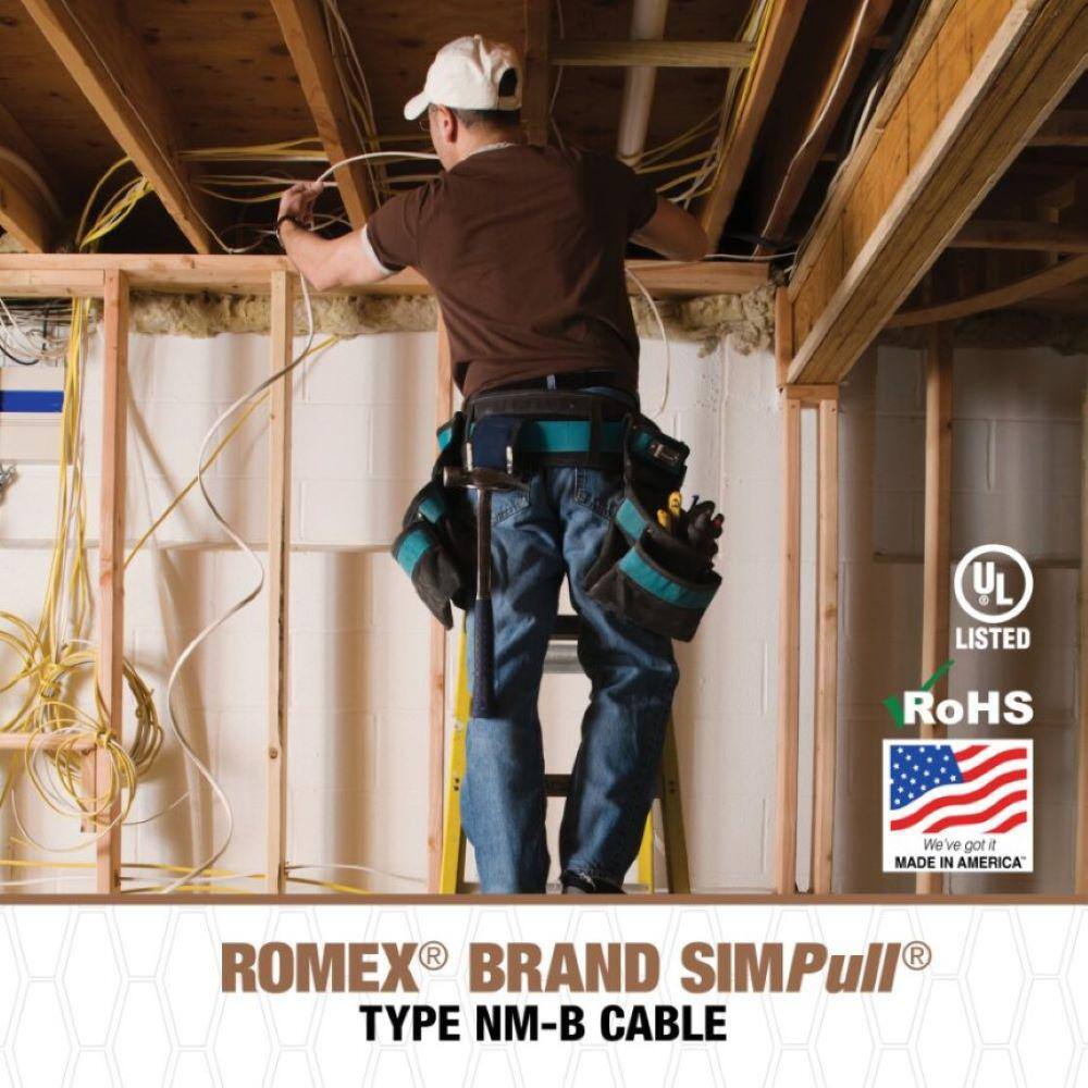 Southwire 1,000 ft. 14/2 Solid Romex SIMpull CU NM-B W/G Wire 28827401