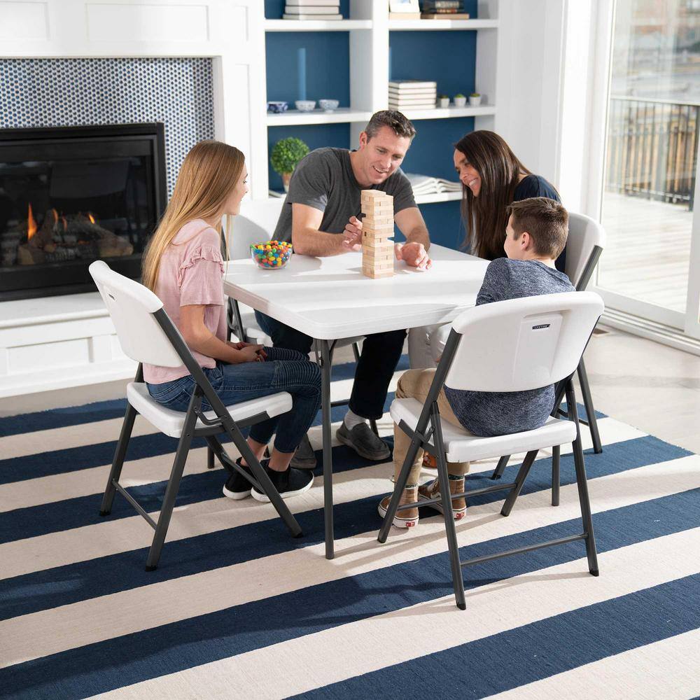 Lifetime 37 in. Commercial White Granite Square Resin Table 80783