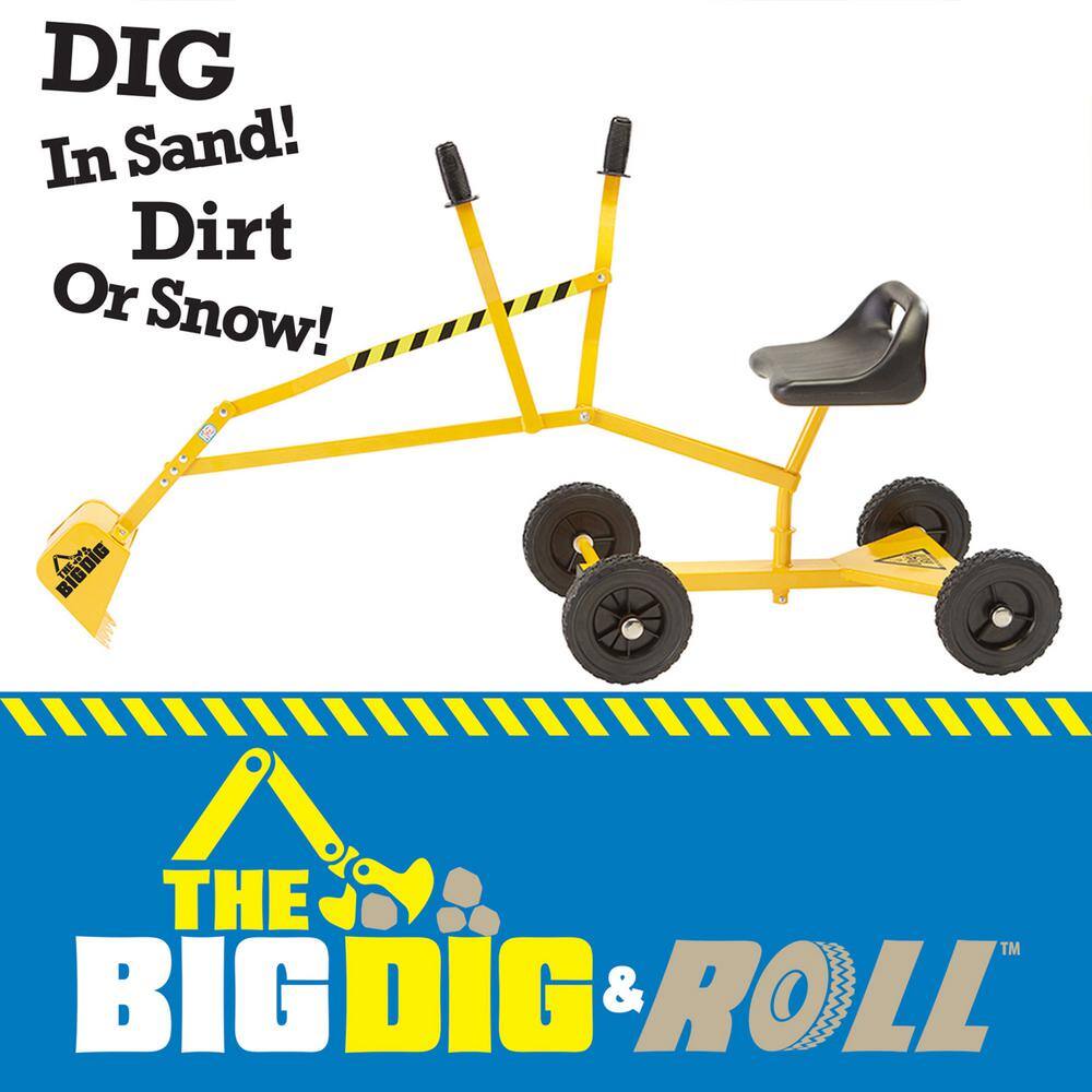 THE BIG DIG Big Dig Rolling Sandbox Digger Excavator Crane with 360-Degree Rotation Base 101