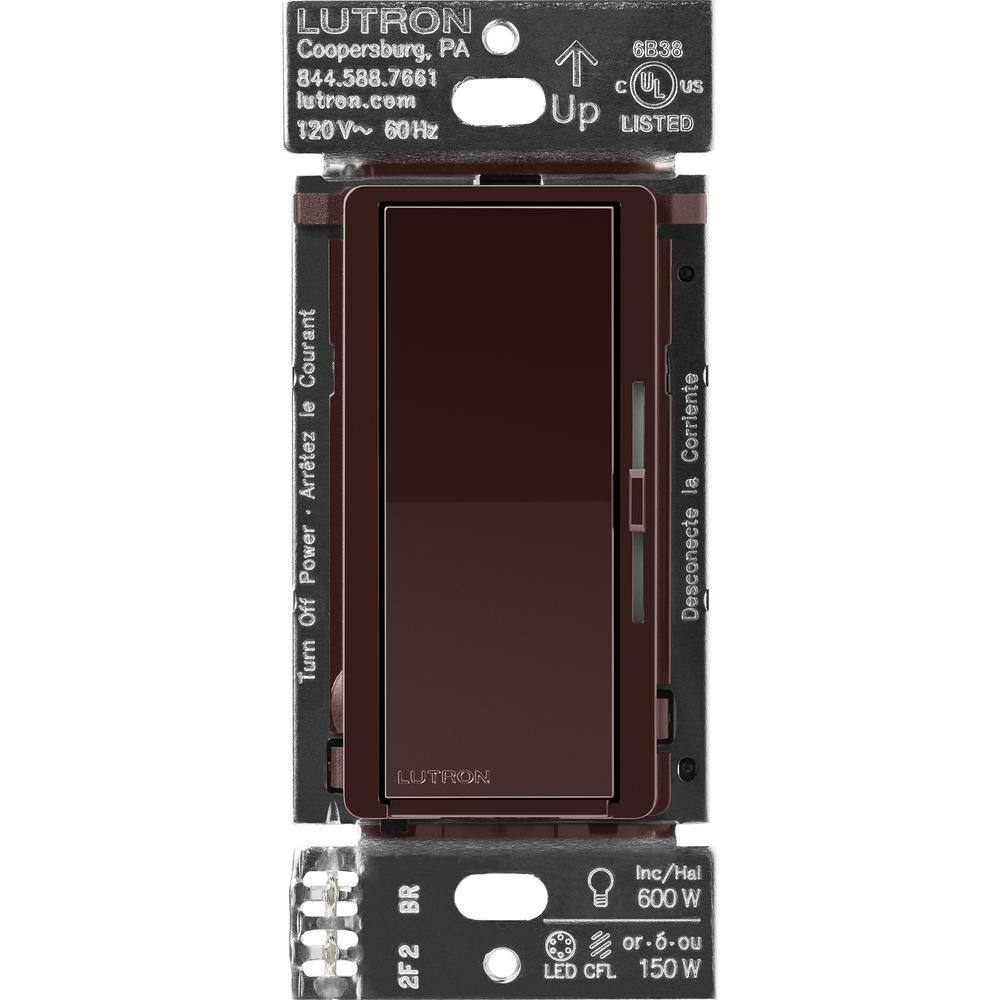 Lutron Diva Smart Dimmer Switch for Caseta Smart Lighting, 150-Watt LED, Brown (DVRF-6L-BR) DVRF-6L-BR
