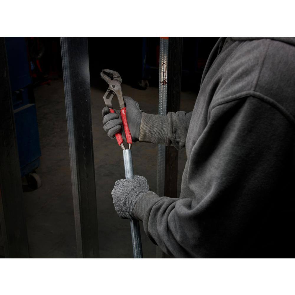 Milwaukee 10 in. High Leverage Lineman's Pliers with Crimper and Long Nose Pliers & 6 in./10 in. Straight-Jaw Pliers Set (4-Piece) 48-22-6100-48-22-6101-48-22-6330