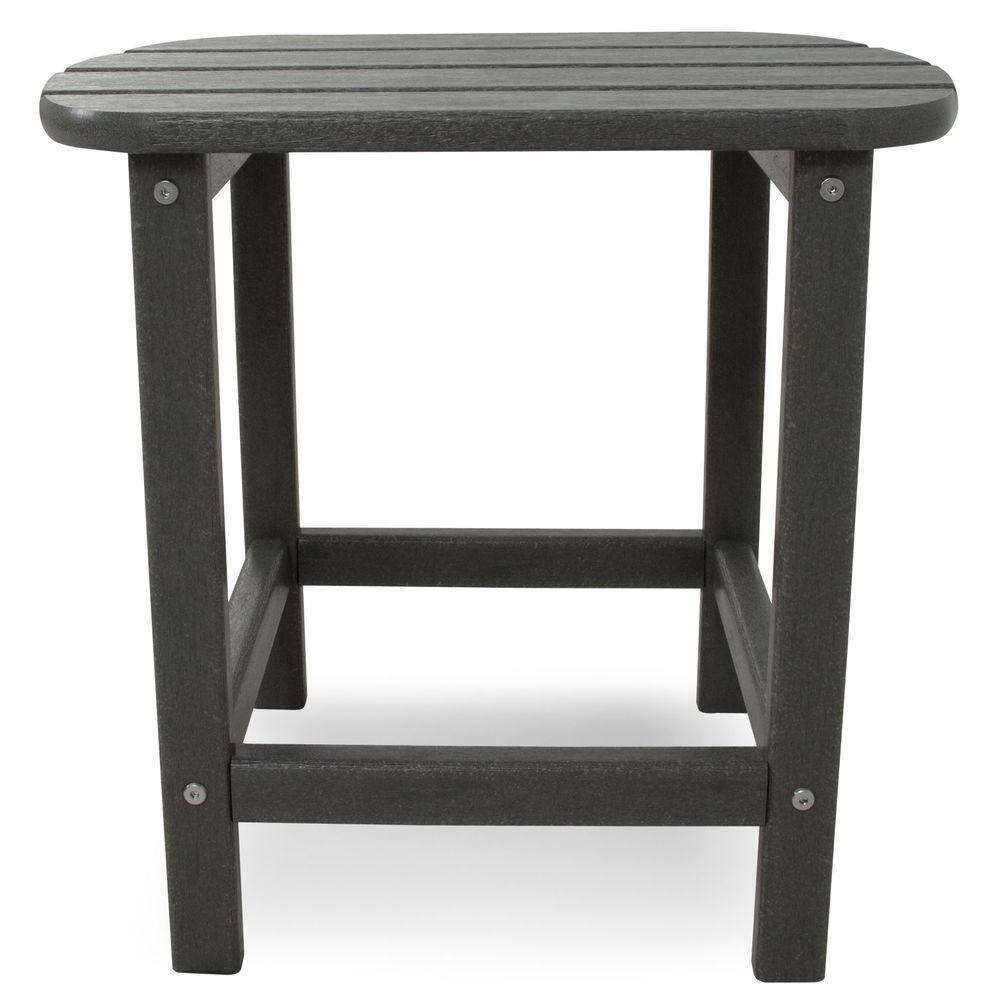 POLYWOOD South Beach 18 in. Slate Grey Patio Side Table SBT18GY