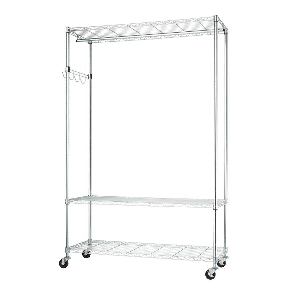 TRINITY Chrome Steel Clothes Rack 48 in. W x 75.5 in. H TBFZ-2707