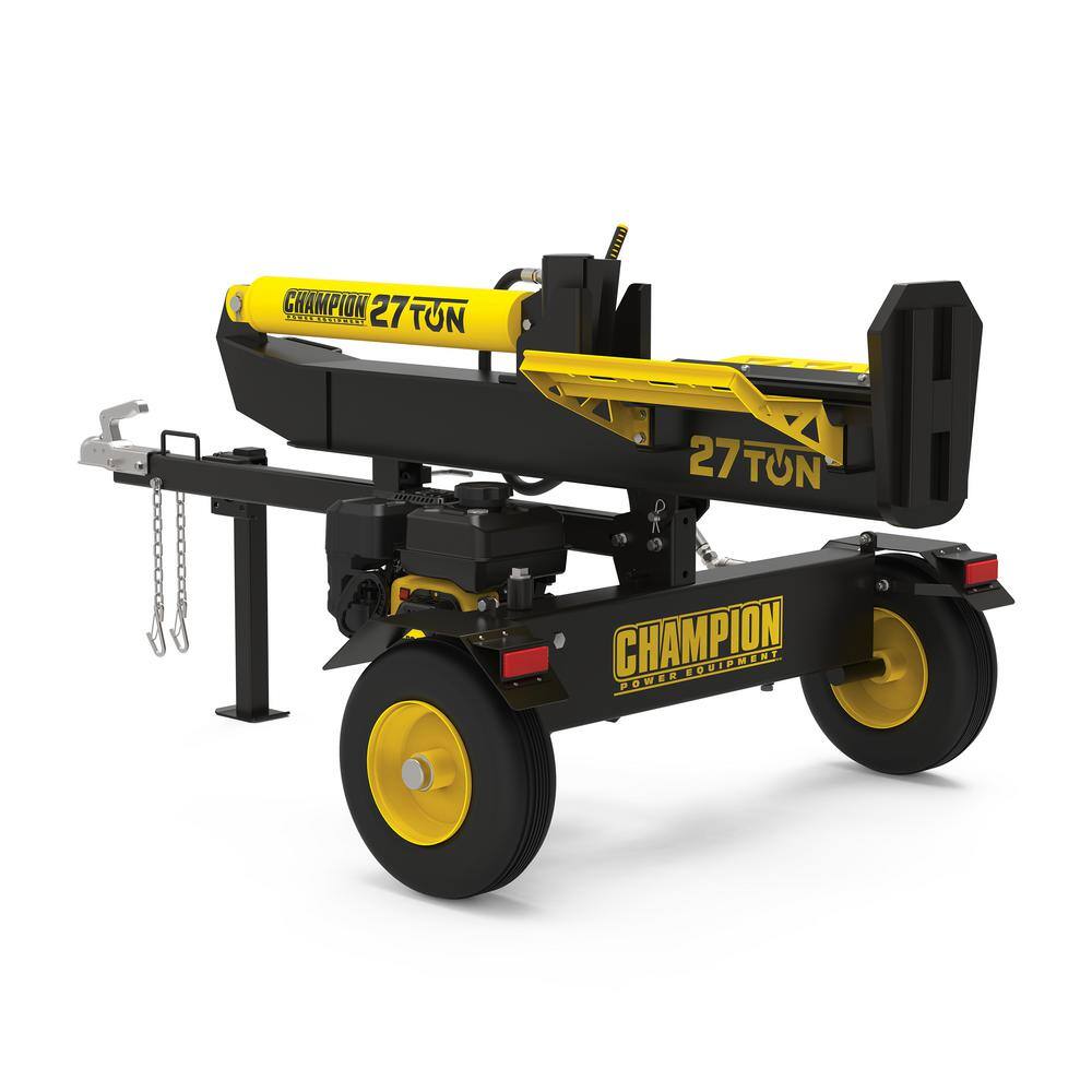 Champion Power Equipment 27 Ton 224 cc Gas Powered Hydraulic Wood Log Splitter w/Vertical/Horizontal Operation and Auto Return-with Hydraulic Oil 100424