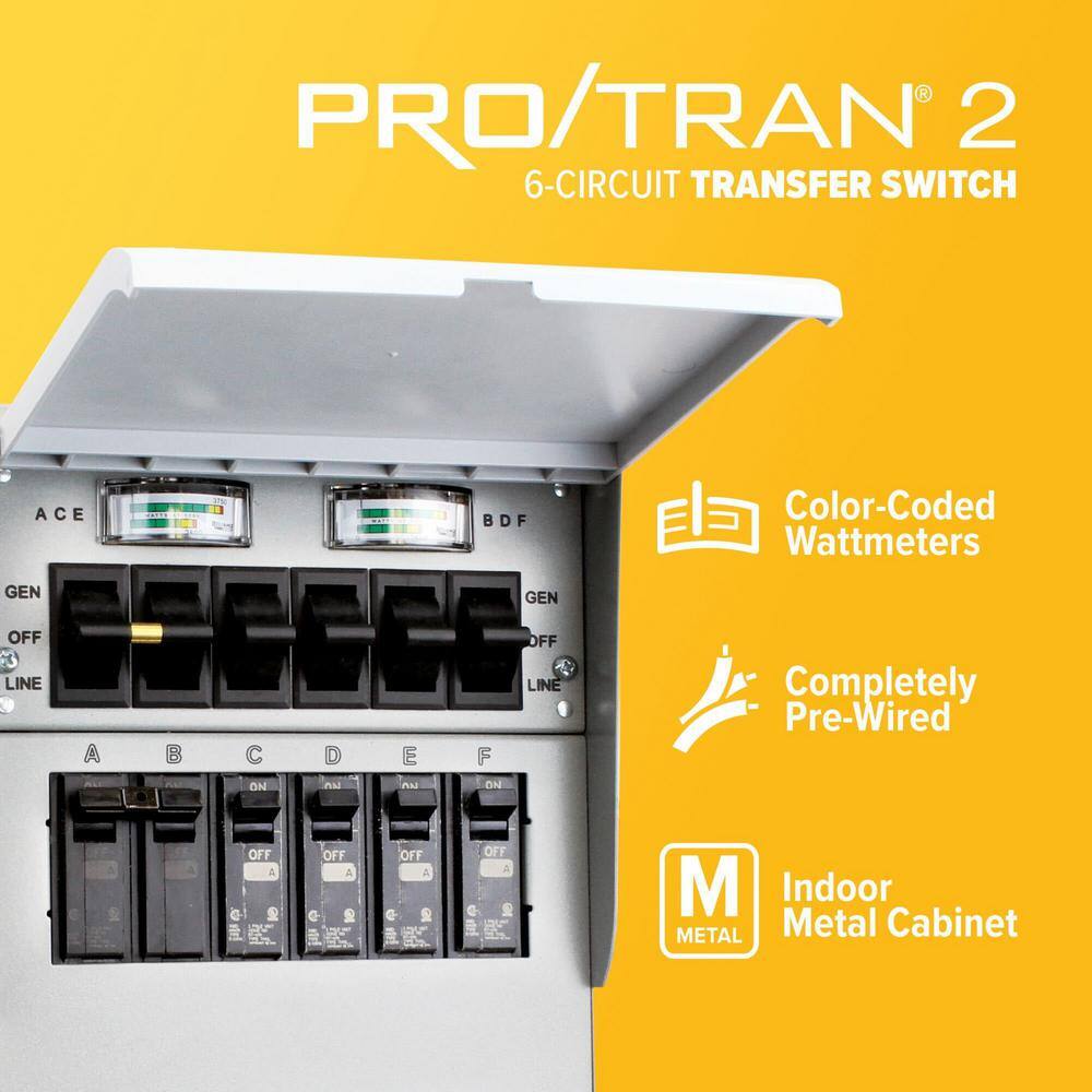 Reliance Controls 30 Amp 250-Volt 7500-Watt Non-Fuse 6-Circuit Transfer Switch Kit 3006HDK