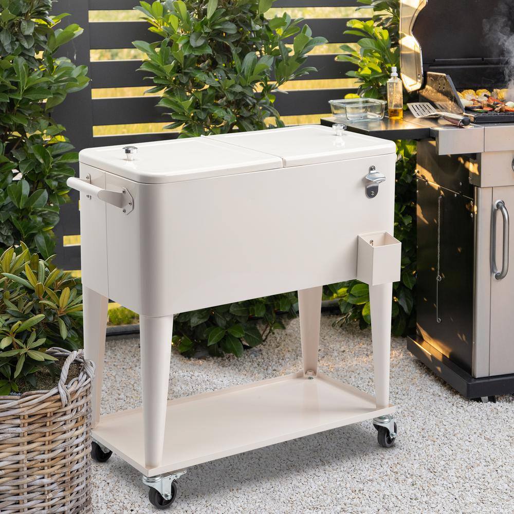 Karl home 80 qt. Food & Beverage Hard-Side Patio Cooler Milky White 516900851562