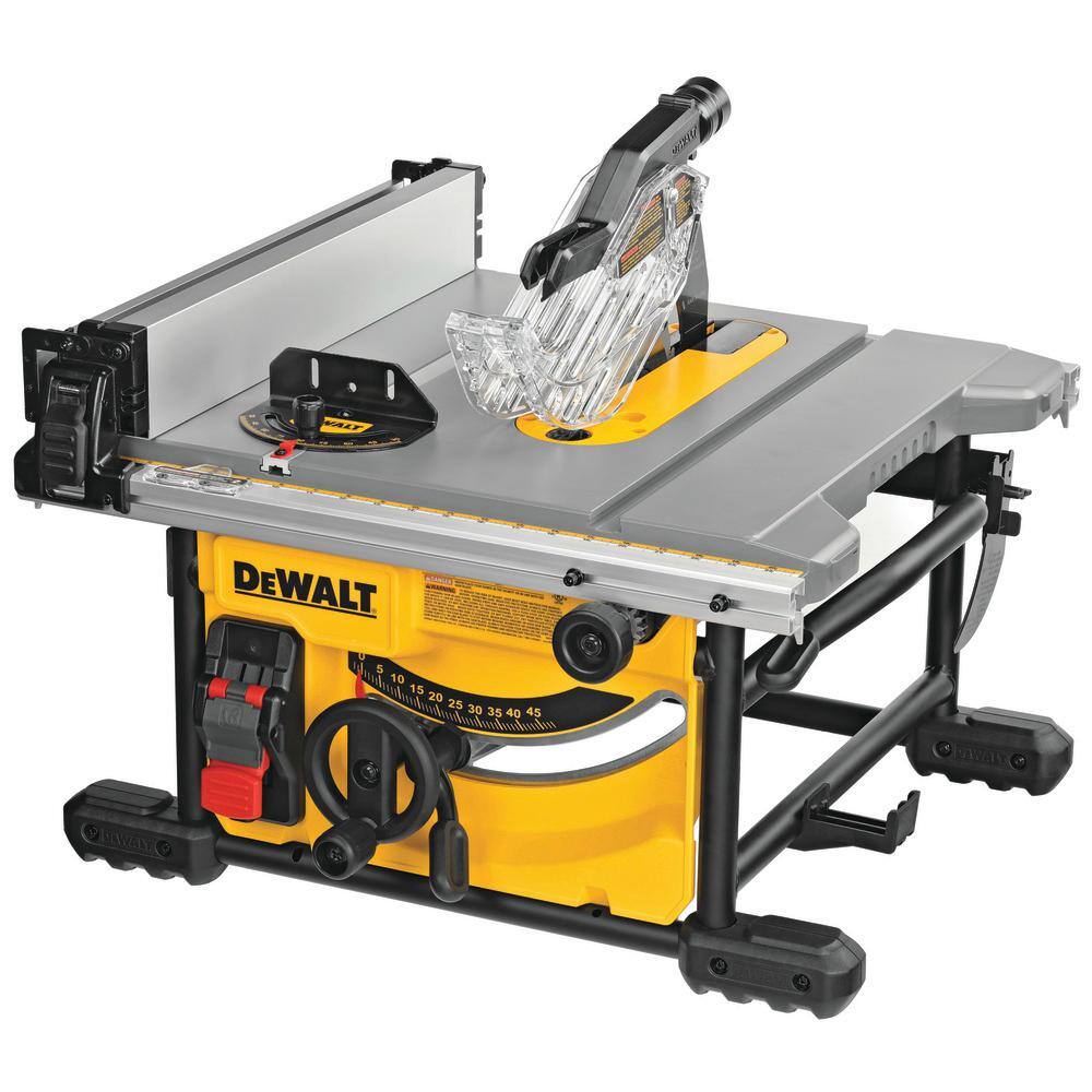 DEWALT 15 Amp Corded 8-1/4 in. Compact Jobsite Table Saw and 20V MAX XR Cordless Brushless Jigsaw (Tool Only) DWE7485WDCS334B