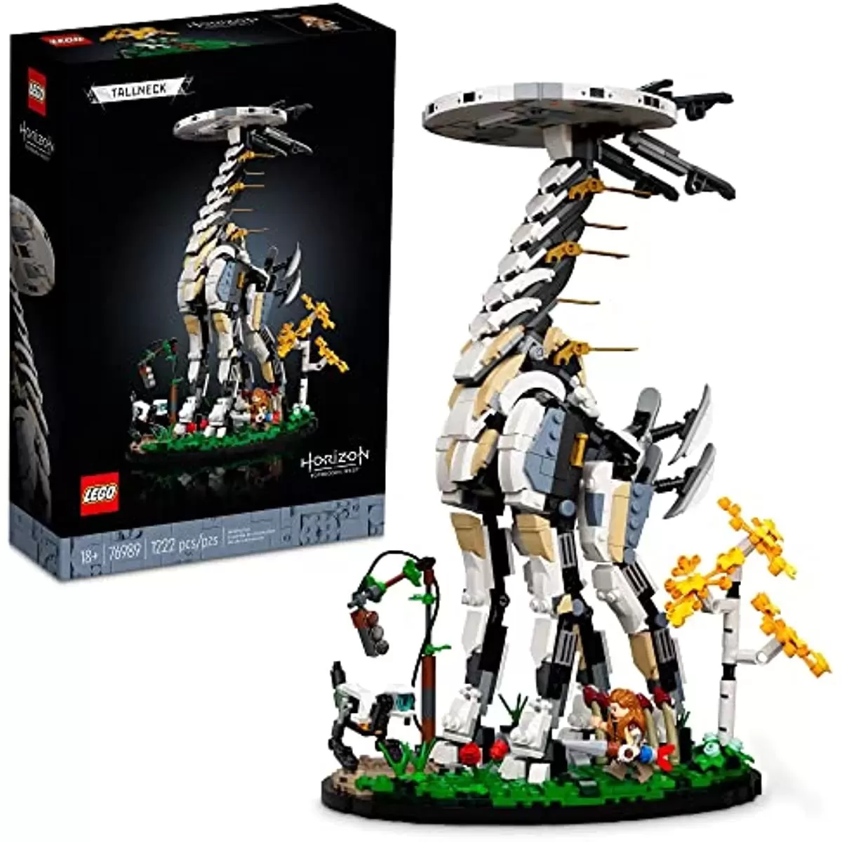 Horizon Forbidden West: Tallneck 76989 Building Sett; Collectible Gift for Adult Gaming Fans; Model of The Iconic Machine with a Display Stand (1,222 Pieces)