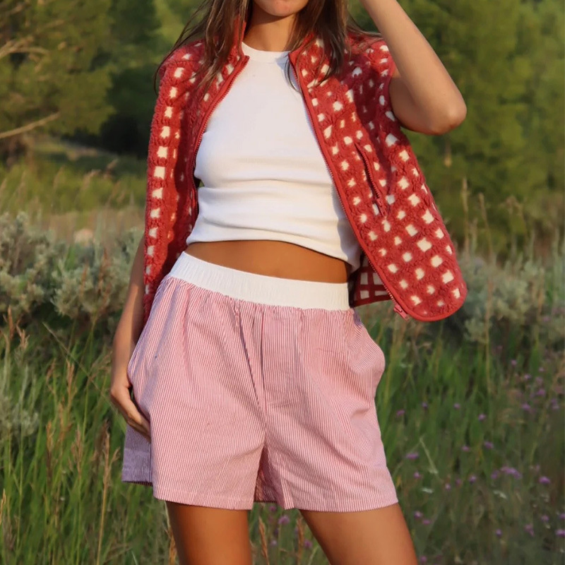 New Plaid Plush Palig Vest