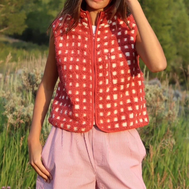 New Plaid Plush Palig Vest