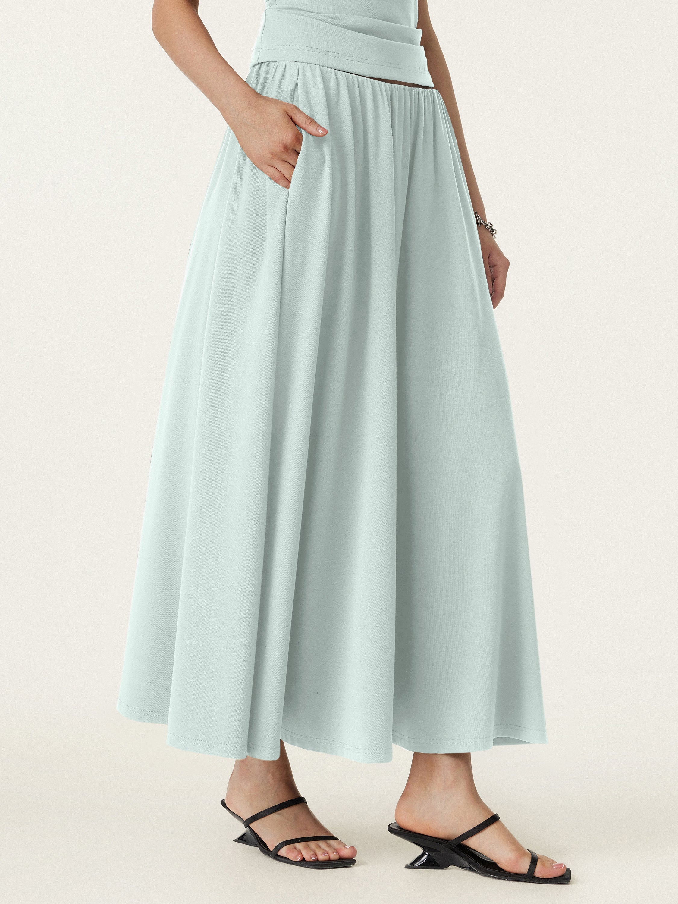Umbrella Maxi Skirt with Pockets