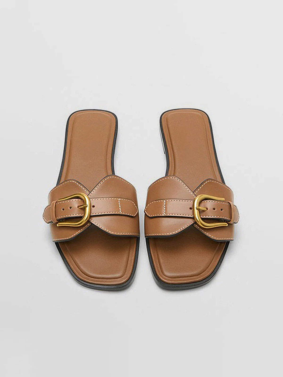 Buckled Strap Slide Sandals