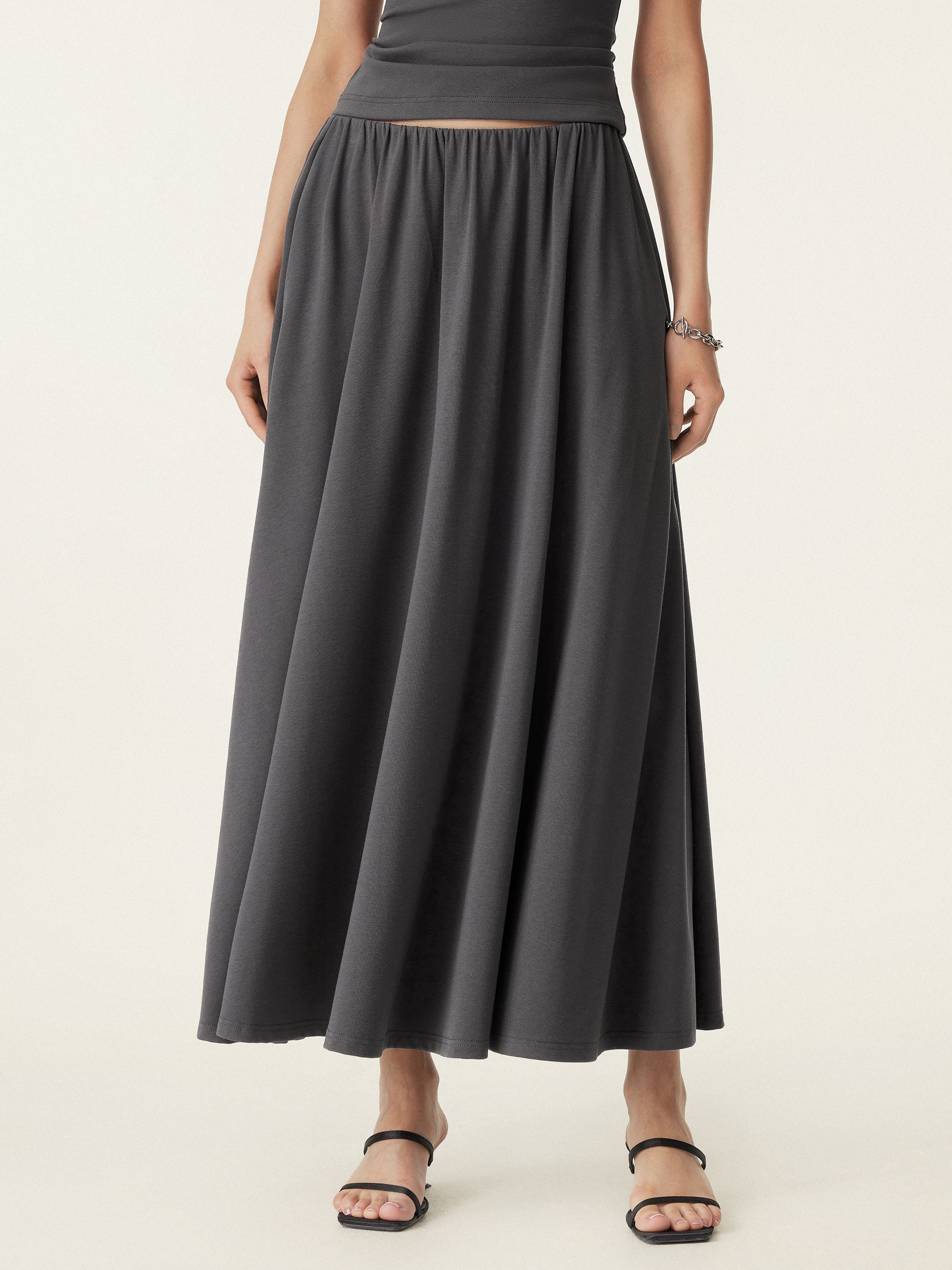 Umbrella Maxi Skirt with Pockets