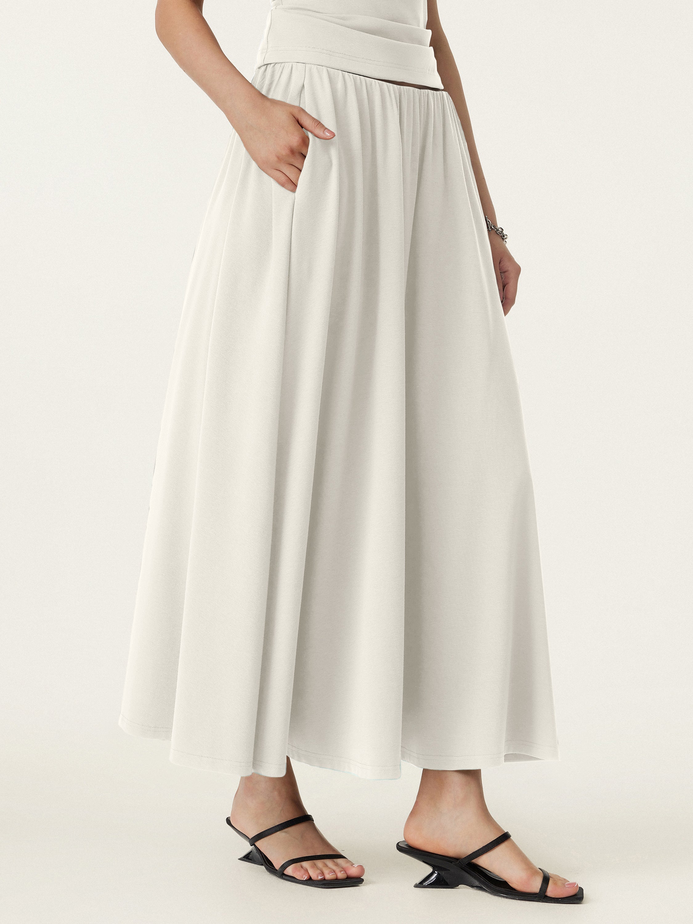 Umbrella Maxi Skirt with Pockets