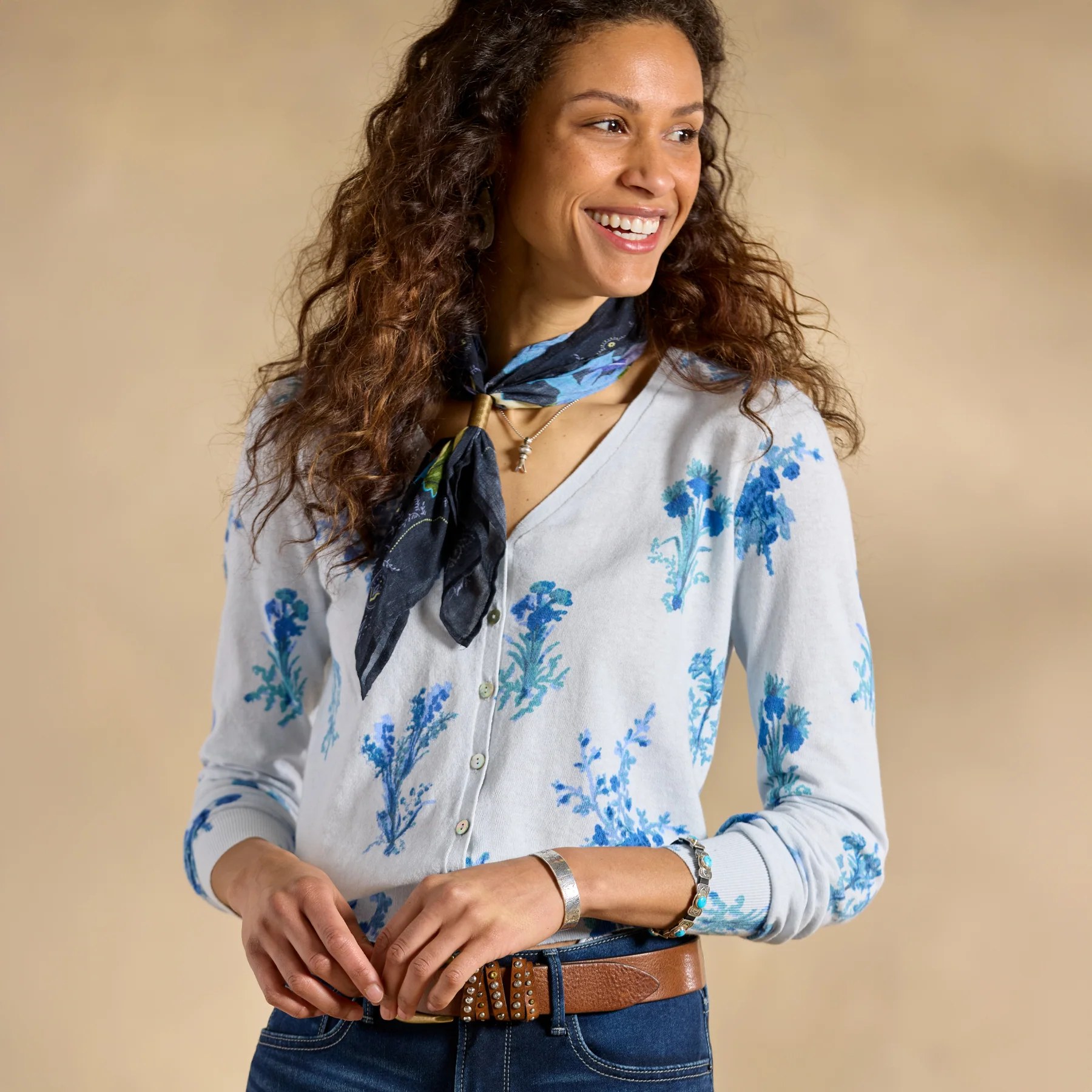 Larkspur Floral Cardigan