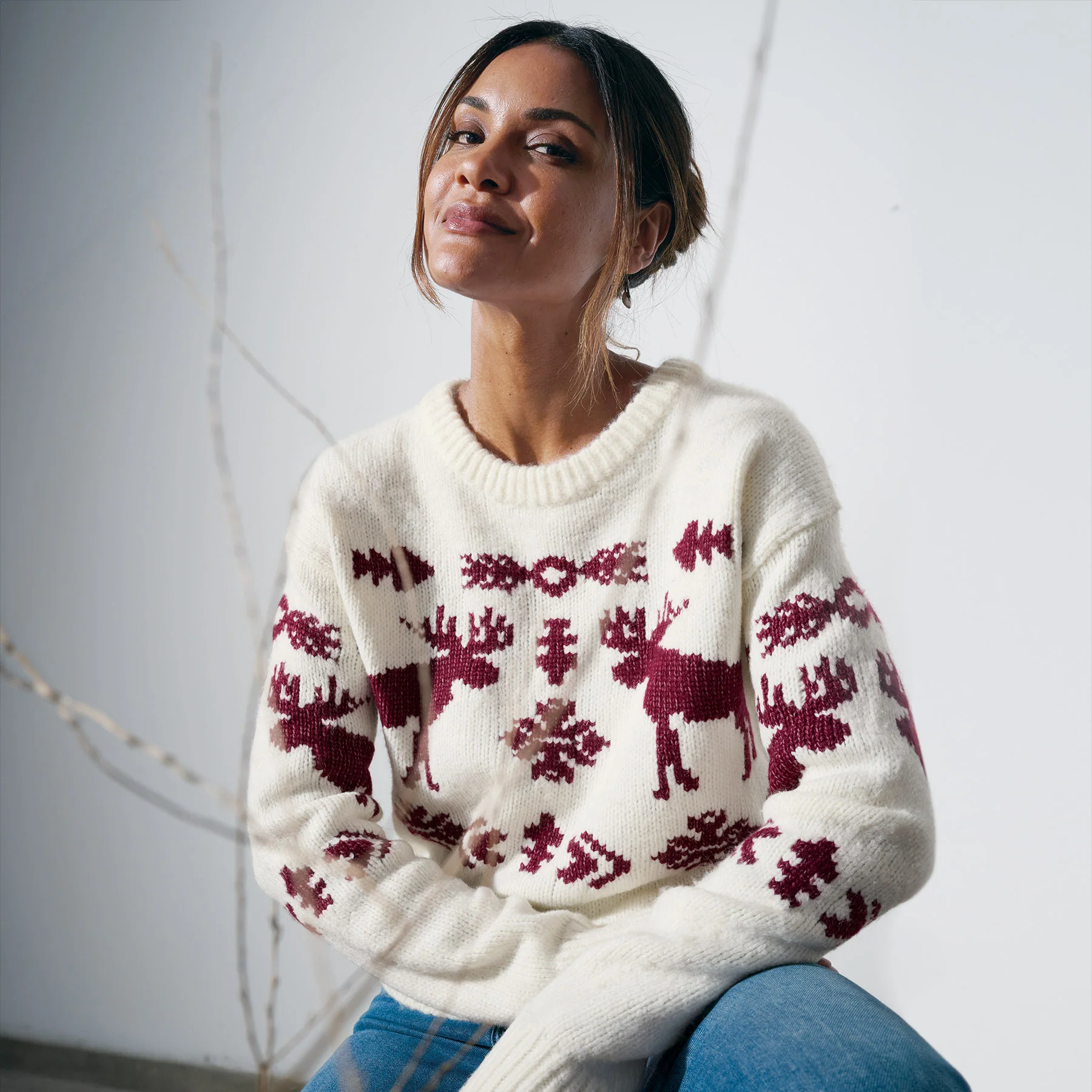 Spirited Moose Sweater, Petite