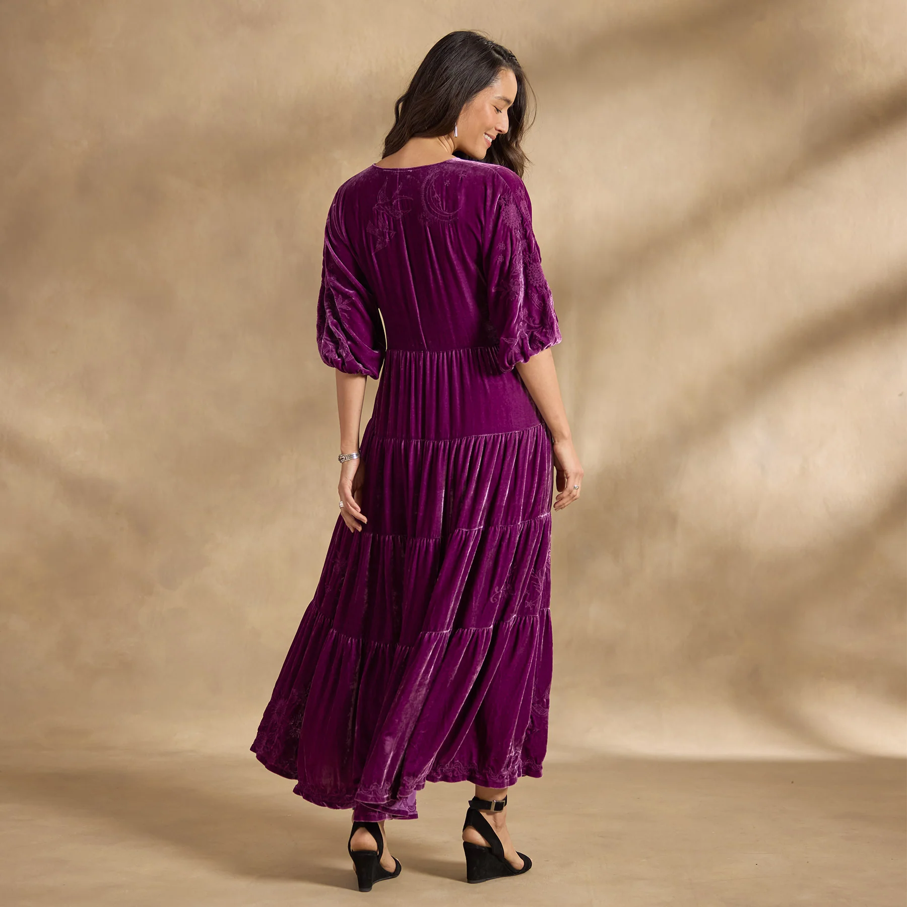 Velvet Dolman Tiered Dress
