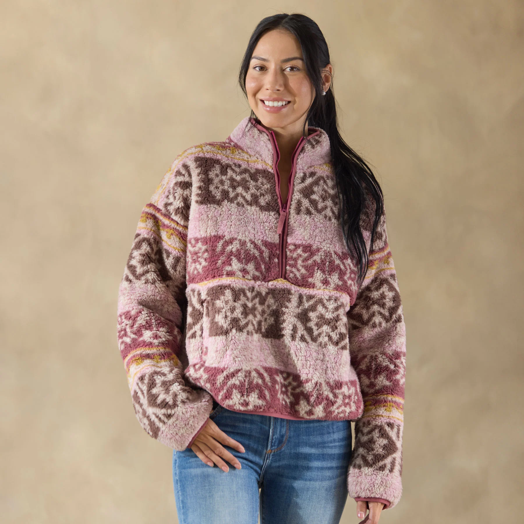 Printed Heidi Sherpa Pullover