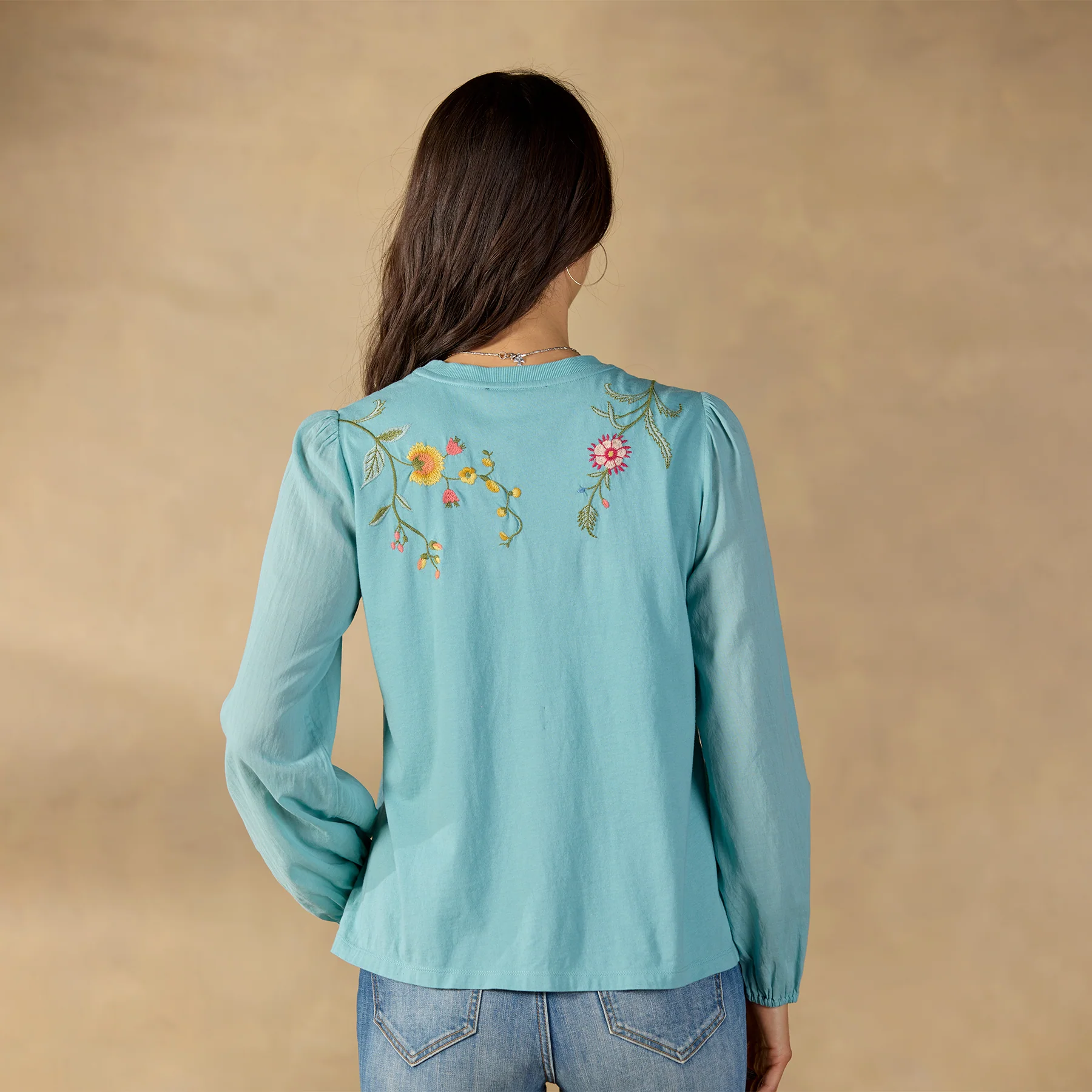Sophia Mixed-Media Top, Petite