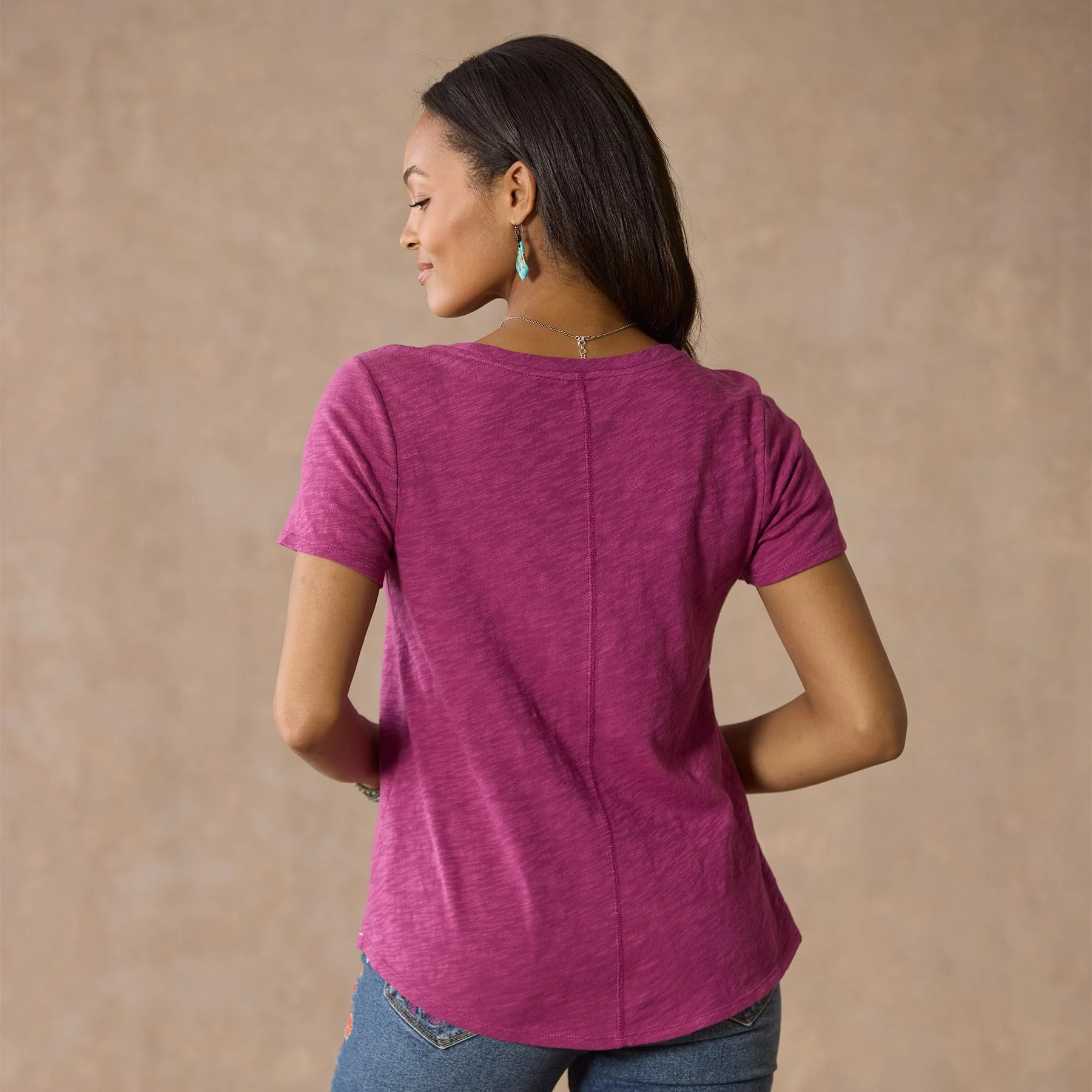 Ultimate Airy Slub Scoopneck Tee, Petite