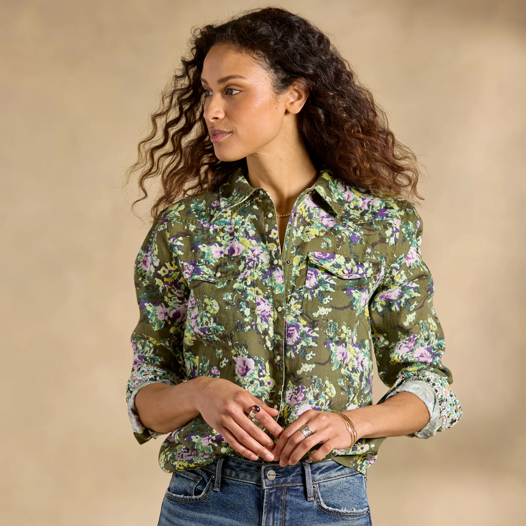 Willow Linen Floral Shirt, Petite