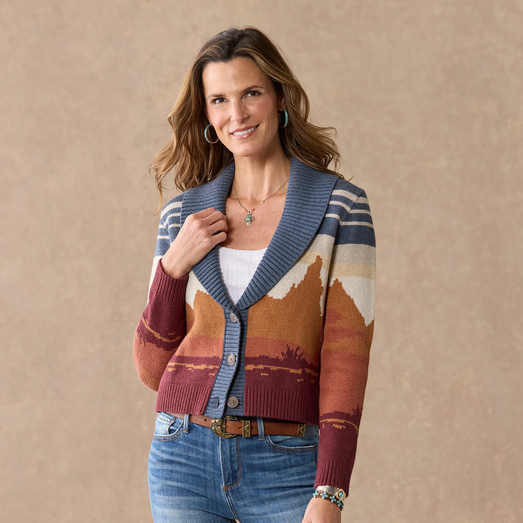 Western Scenic Cardigan