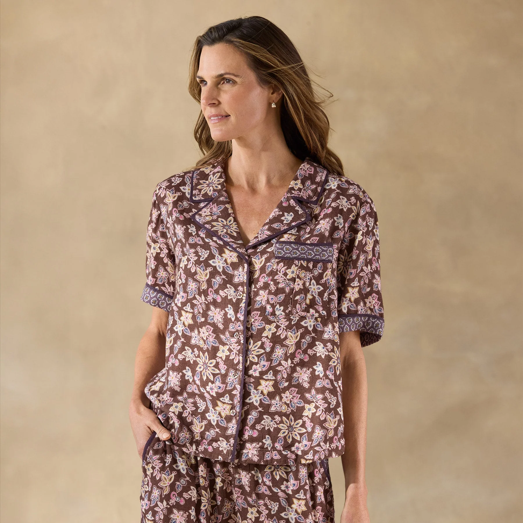 Abstract Gardens Pajama Top