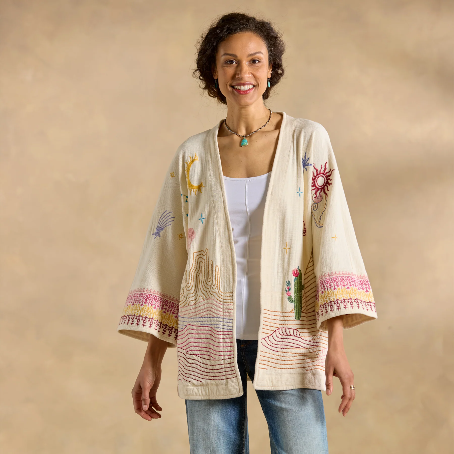 Saguaro Embroidered Kimono
