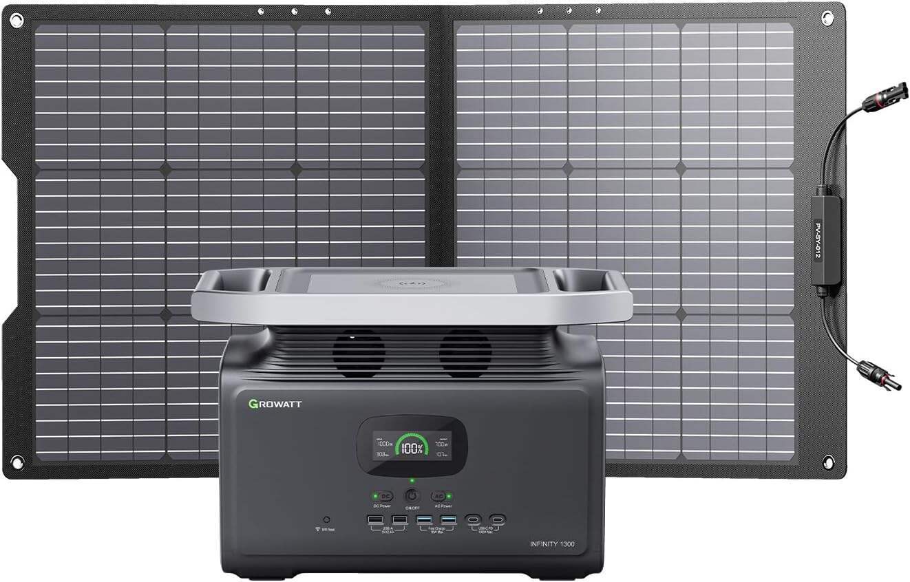 GROWATT Portable Power Station Solar Generator: Infinity 1300 Power ...